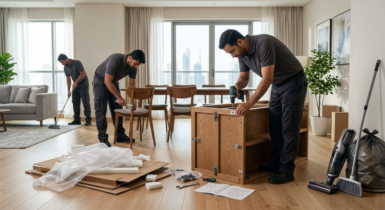 تركيب وتنظيف نهائي بعد نقل عفش