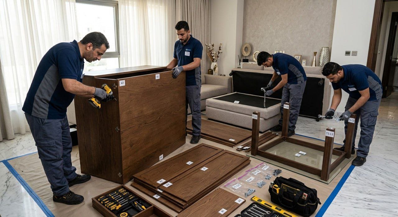 فك احترافي للأثاث لنقل عفش